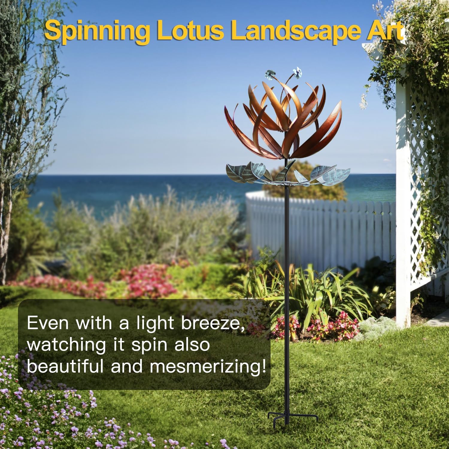 LimeHill Wind Spinner for Yard and Garden - Large Metal Kinetic Wind Sculptures for Outdoor