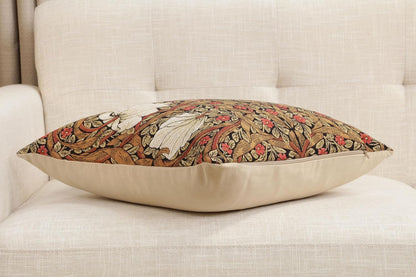 Charlotte Home Furnishings Pimpernel Tobacco Brown Floral Throw Pillow Cover 18” x 18” – Botanical