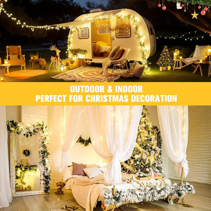 JMEXSUSS 2 Pack Battery Operated String Lights with Remote, Total 66ft 200 LED Battery Christmas