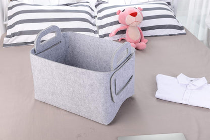Minoisome Storage Basket Felt Storage Bin Collapsible& Convenient Box Organizer with Carry Handles