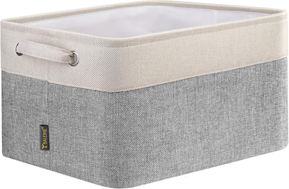 BALEINE 1 Pack Fabric Storage Bins for Shelves, Linen Storage Baskets for Organizing, Decorative