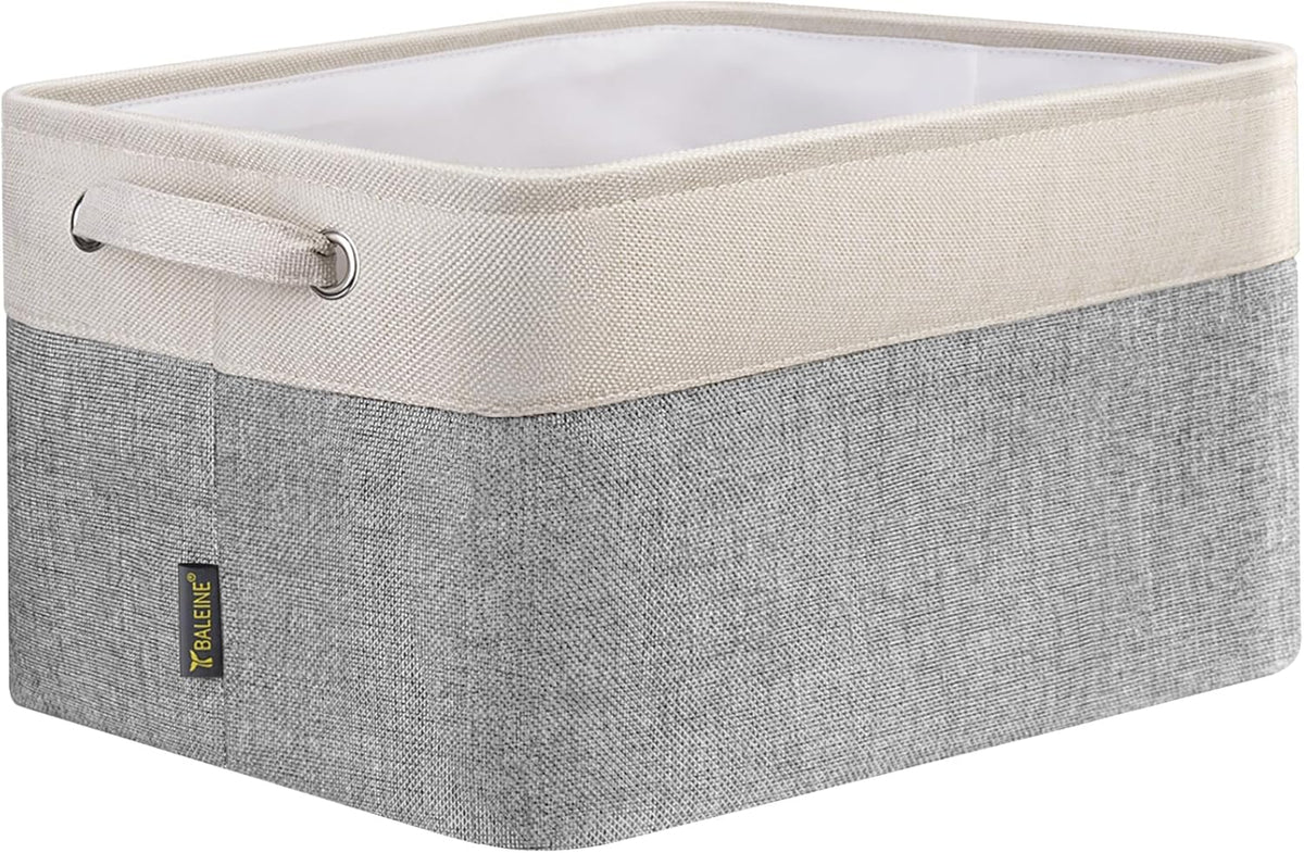 BALEINE 1 Pack Fabric Storage Bins for Shelves, Linen Storage Baskets for Organizing, Decorative