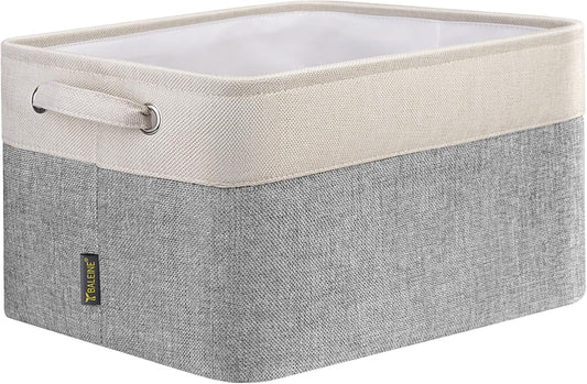 BALEINE 1 Pack Fabric Storage Bins for Shelves, Linen Storage Baskets for Organizing, Decorative
