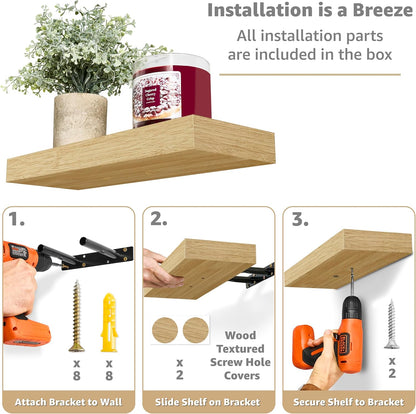 Sorbus Floating Shelves for Wall, Bathroom Shelves Wall Mounted for Kitchen, Bedroom, Bathroom