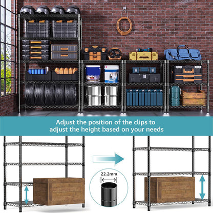 1750 lbs Steel Storage Shelving 5-Tier Utility Shelving Unit Steel Organizer Wire Rack for