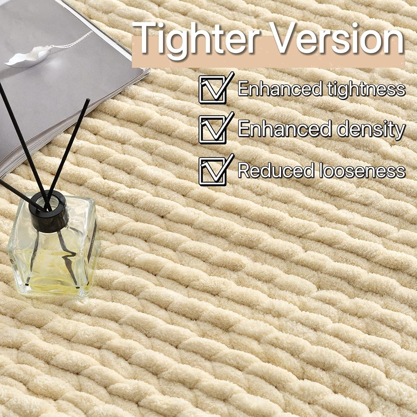 Maetoow Tighter Version Chenille Chunky Knit Blanket Throw （40×50 Inch）, Handmade Warm & Cozy