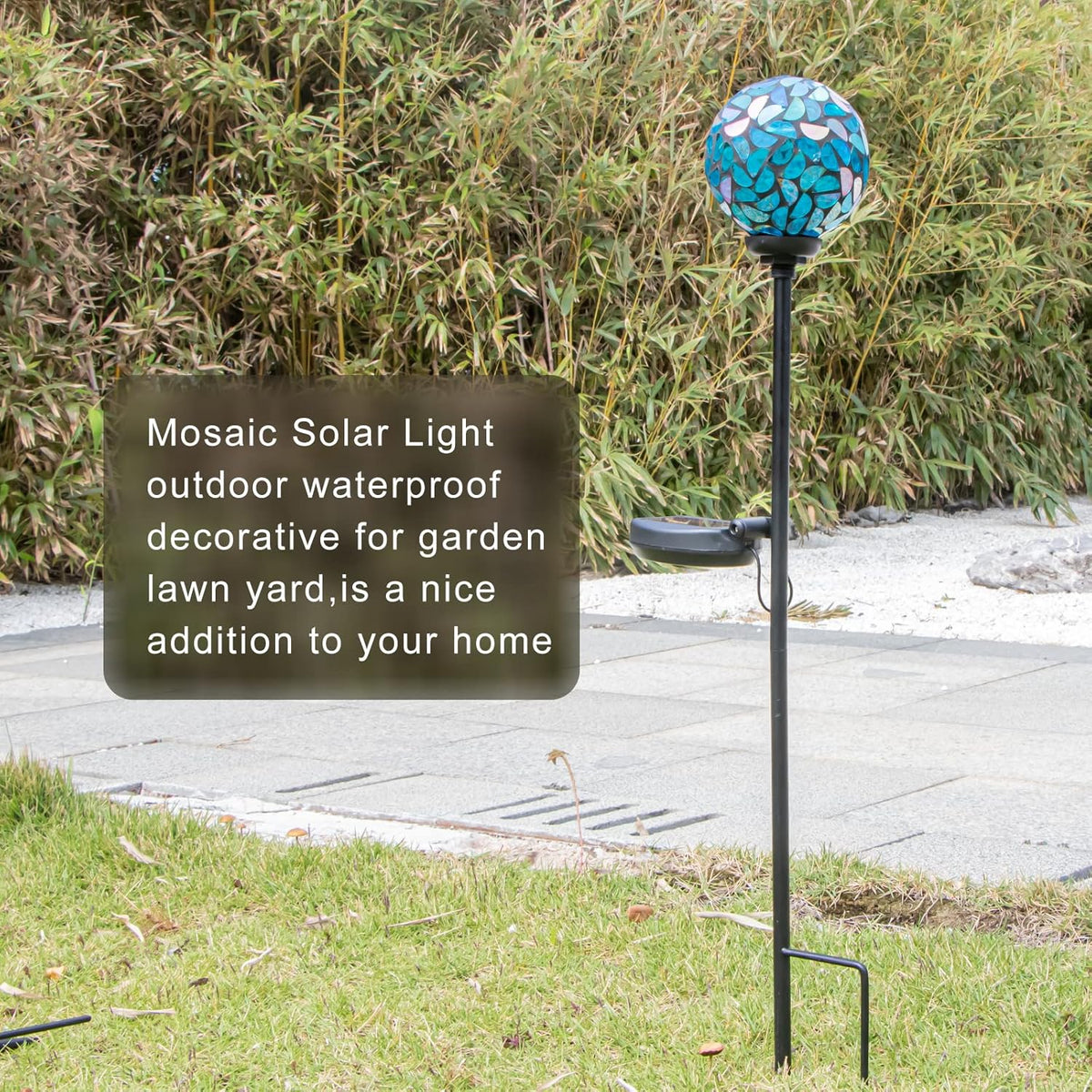 VCUTEKA Solar Lights Outdoor Decorative - Mosaic Solar Garden Light Waterpoof LED Pathway Stake