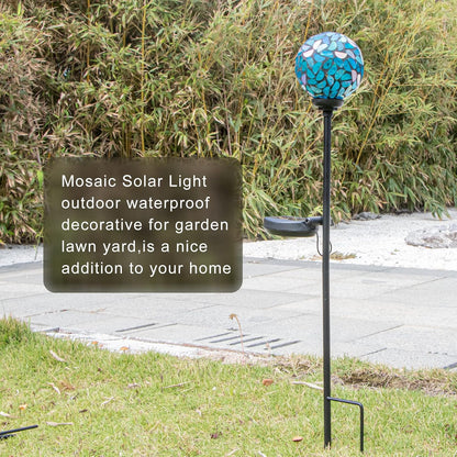 VCUTEKA Solar Lights Outdoor Decorative - Mosaic Solar Garden Light Waterpoof LED Pathway Stake