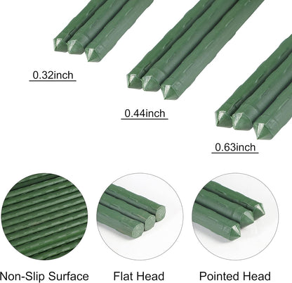 Garmeinea Garden Stakes 36 Inches Plastic Coated Steel Plant Stakes for Growing Climbing Plants