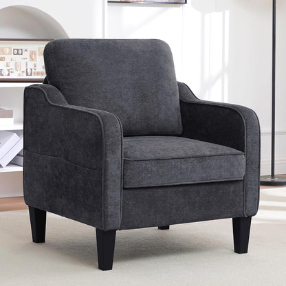 Accent Chair for Living Room, Mid Century Modern Reading Chair for Bedroom, Upholstered Armchair