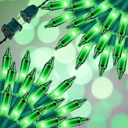 100LIGHTS Green Extra-Bright with End Connectors Christmas Decorative Lights 5.98m UL Certified