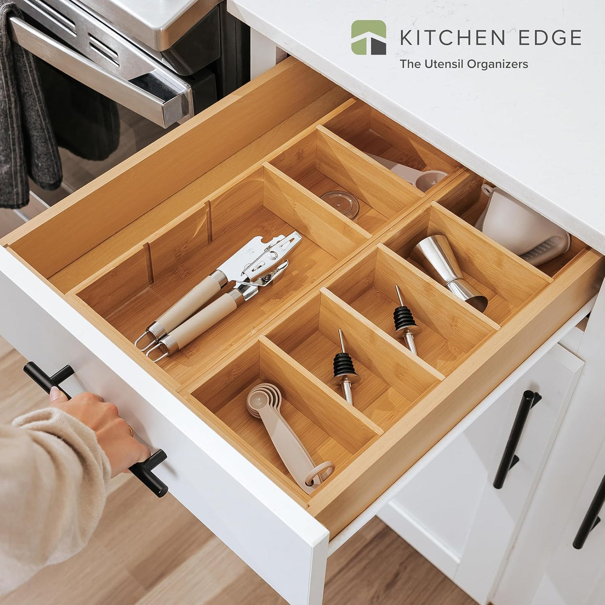 Premium Kitchen Utensils and Junk Drawer Organizer – Small 5-Compartment Design with 4 Removable