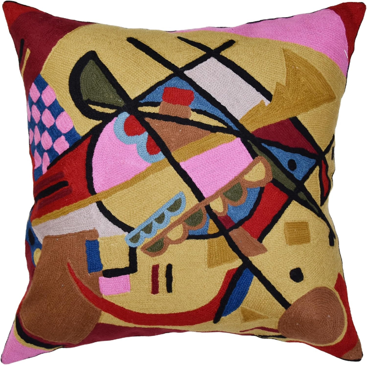 Kandinsky Modern Couch Pillow Cover - Yellow Gold | Abstract, Contemporary, Outdoor, Mid Century