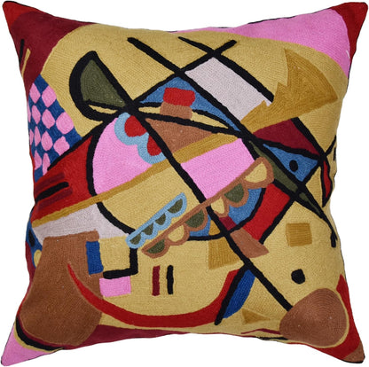 Kandinsky Modern Couch Pillow Cover - Yellow Gold | Abstract, Contemporary, Outdoor, Mid Century