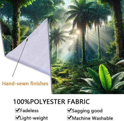 BSFHH Nature Tapestry Forest Tree Sea Cave Wall Hanging, Stream Through Rainforest Landscape Wall