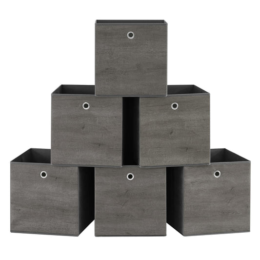 SONGMICS Storage Cubes, Set of 6, 13-Inch Foldable Closet Organizers