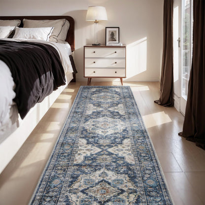 AMOAMI-2X10 Runner Rug-Washable Runners for Hallways-Soft Non Slip Bedside Rugs for Bedroom-Vintage