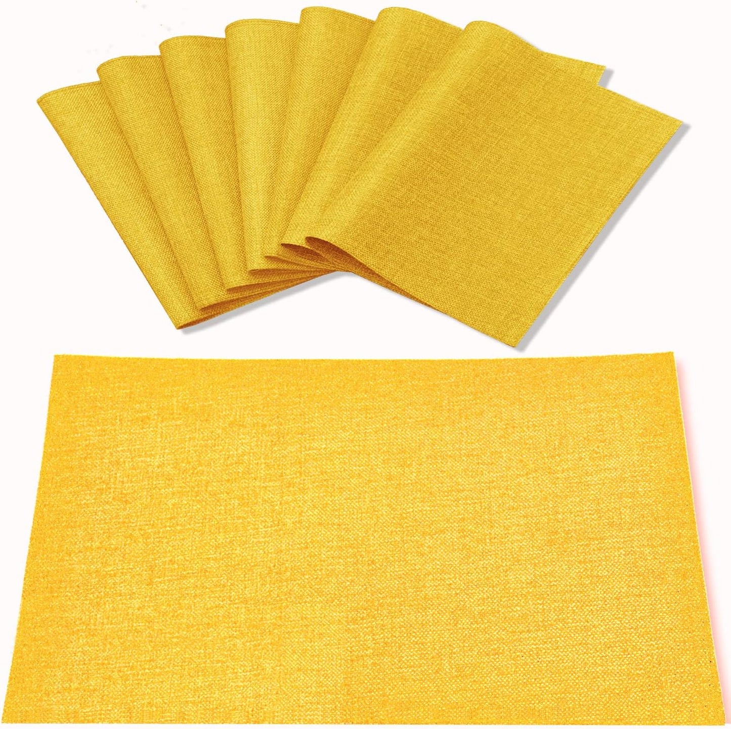 Cloth Placemats Set of 8, Linen Type Fabric Placemats Machine Washable Heat Resistant Placemats