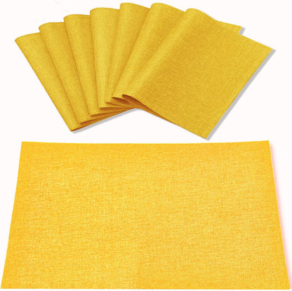 Cloth Placemats Set of 8, Linen Type Fabric Placemats Machine Washable Heat Resistant Placemats