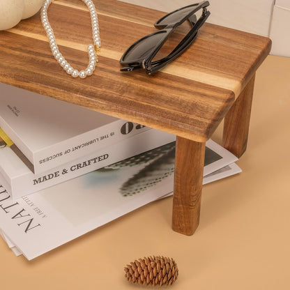 Acacia Wooden Desktop Organizer Shelf Kitchen Cabinet and Counter Riser Display Shelf for Top of
