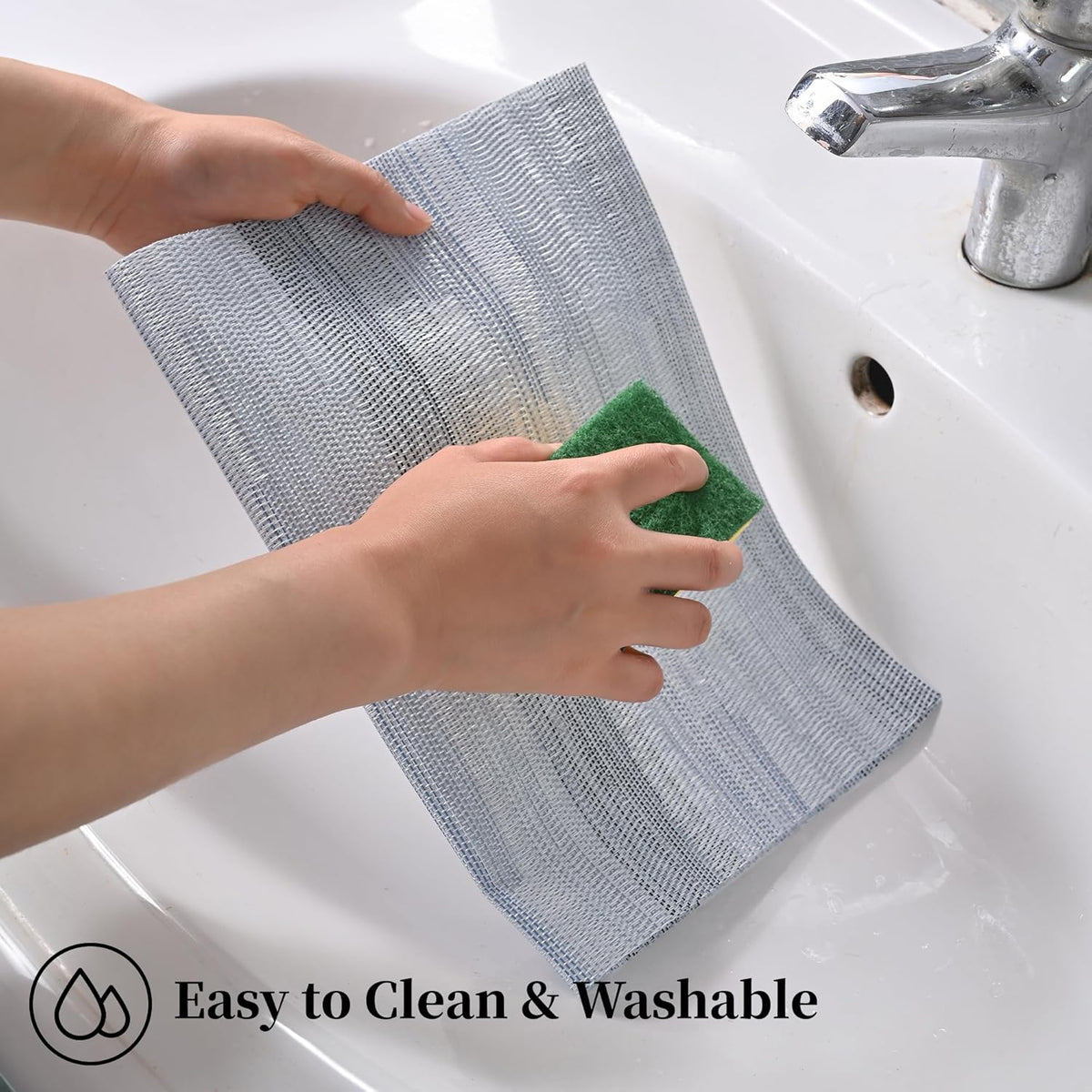 Leetaltree LightSteel Blue Placemats Set of 4 - Heat Resistant Non-Slip Place mats for Dining