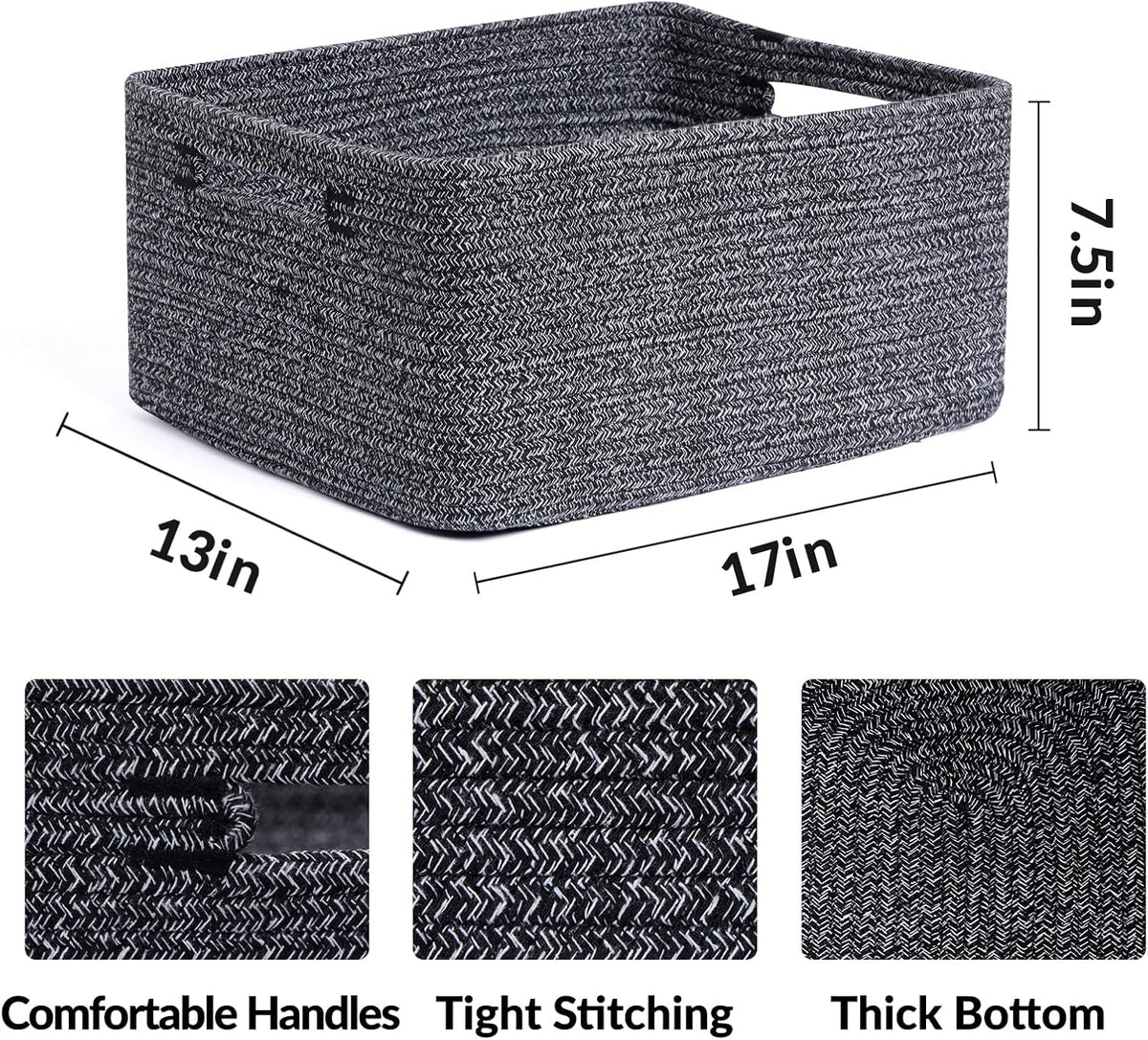 Large Storage Baskets for Organizing, Closet Shelf Baskets for Clothes Blanket Towels, Baby