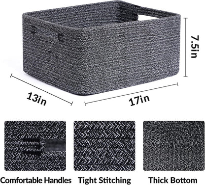 Large Storage Baskets for Shelves, Closet Organizers Bins for Clothes Blanket Towels, Baby Nursery