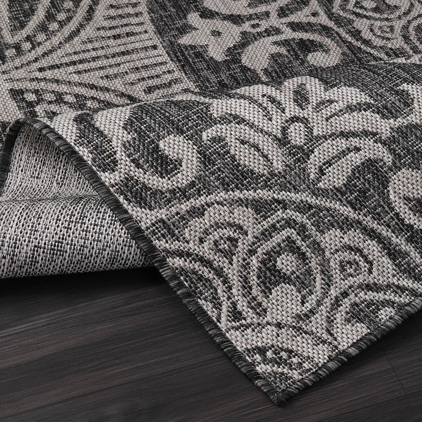 Medallion Outdoor Rug 6x9 Washable Outside Carpet for Indoor Patio Porch Waterproof Easy Cleaning