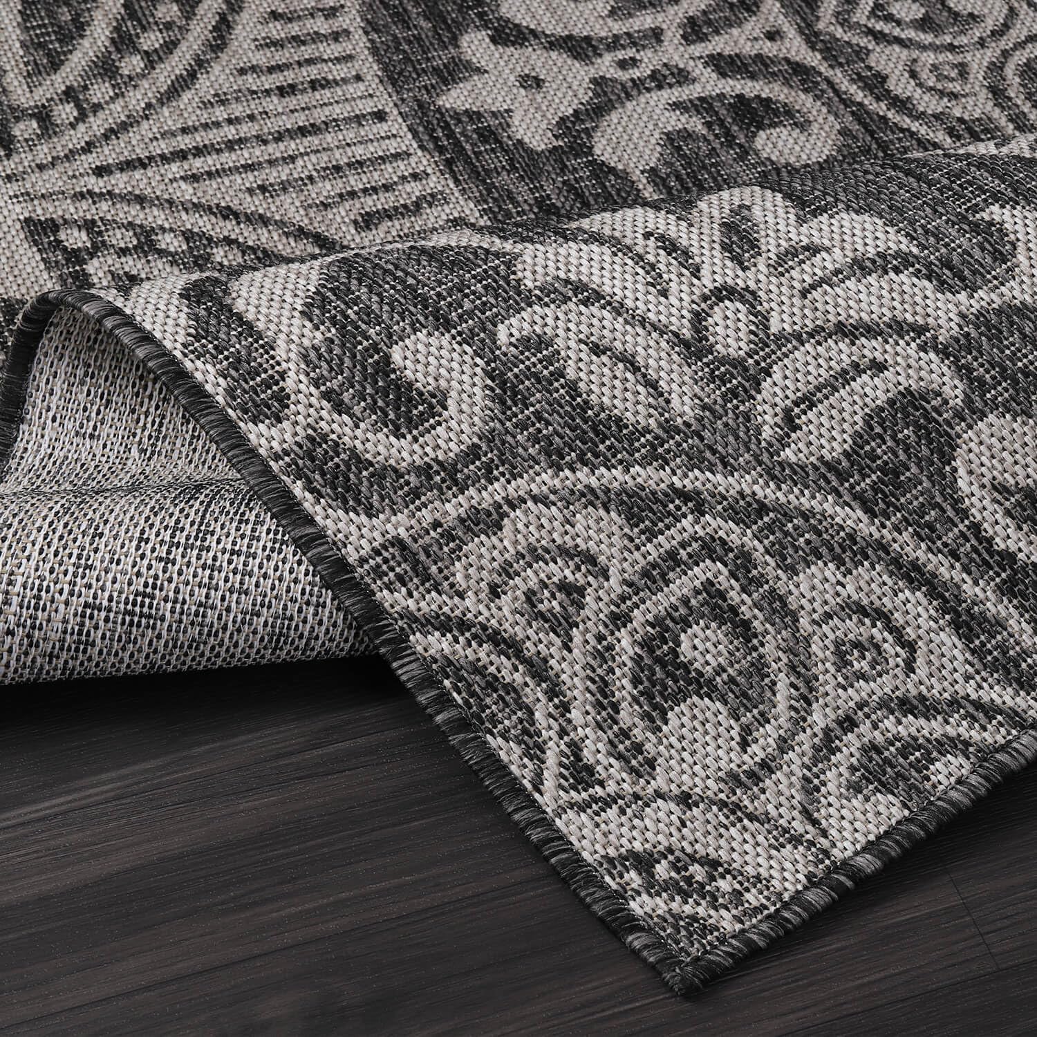 Medallion Outdoor Rug 6x9 Washable Outside Carpet for Indoor Patio Porch Waterproof Easy Cleaning