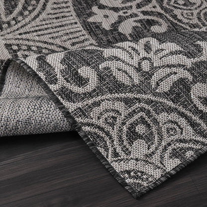 Medallion Outdoor Rug 6x9 Washable Outside Carpet for Indoor Patio Porch Waterproof Easy Cleaning