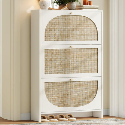 Nicetree Shoe Cabinet Storage for Entryway Slim 9.5" Freestanding Floor Base Shoe Storage Cabinet