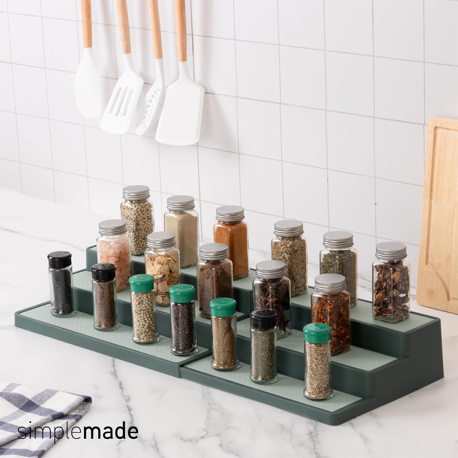 SIMPLEMADE 3-Tier Spice Rack Organizer - Versatile Storage Shelf for Kitchen, Bathroom, Bedroom &