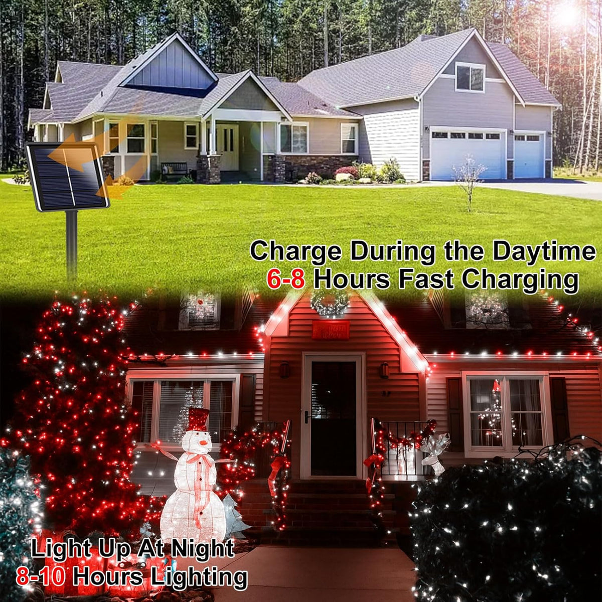 Extra-Long 144FT Solar String Lights for Outside, 2 Pack 400LED Solar Fairy Lights Outdoor