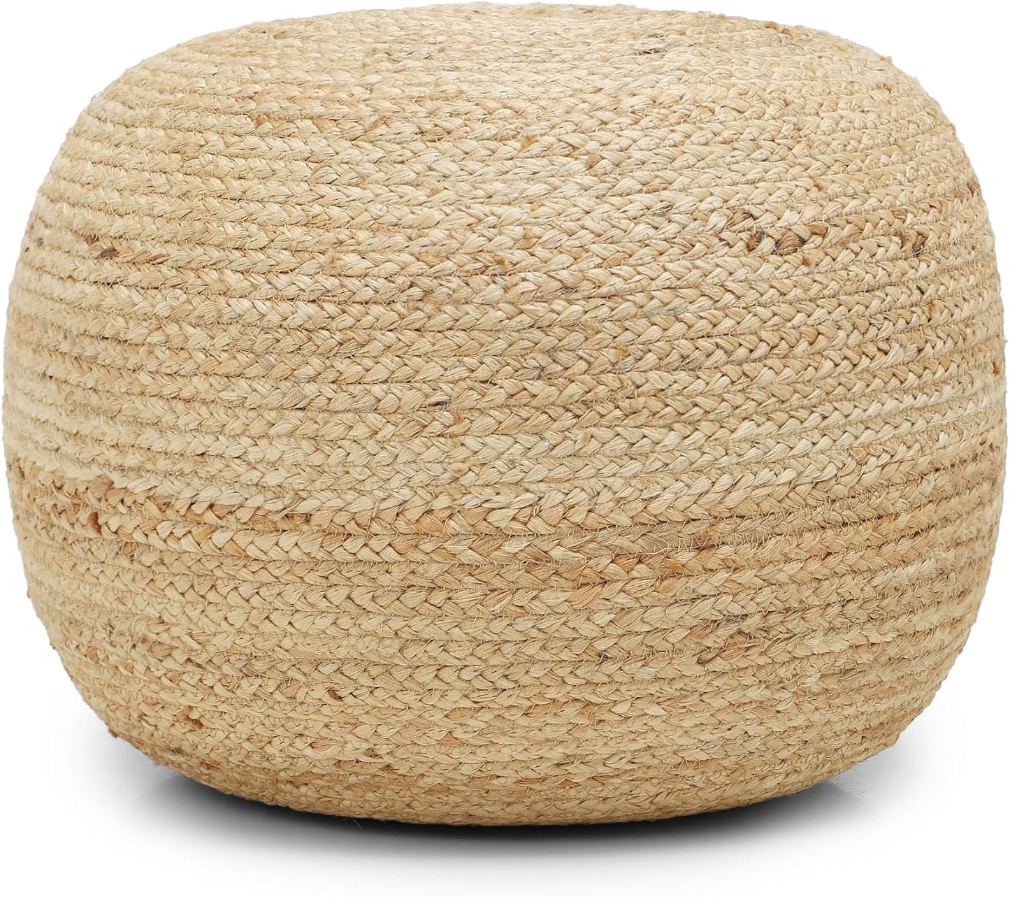 REDEARTH · Jute Circular Jute Pouf Ottoman - Braided Pouffe Accent Sitting Round Footrest for
