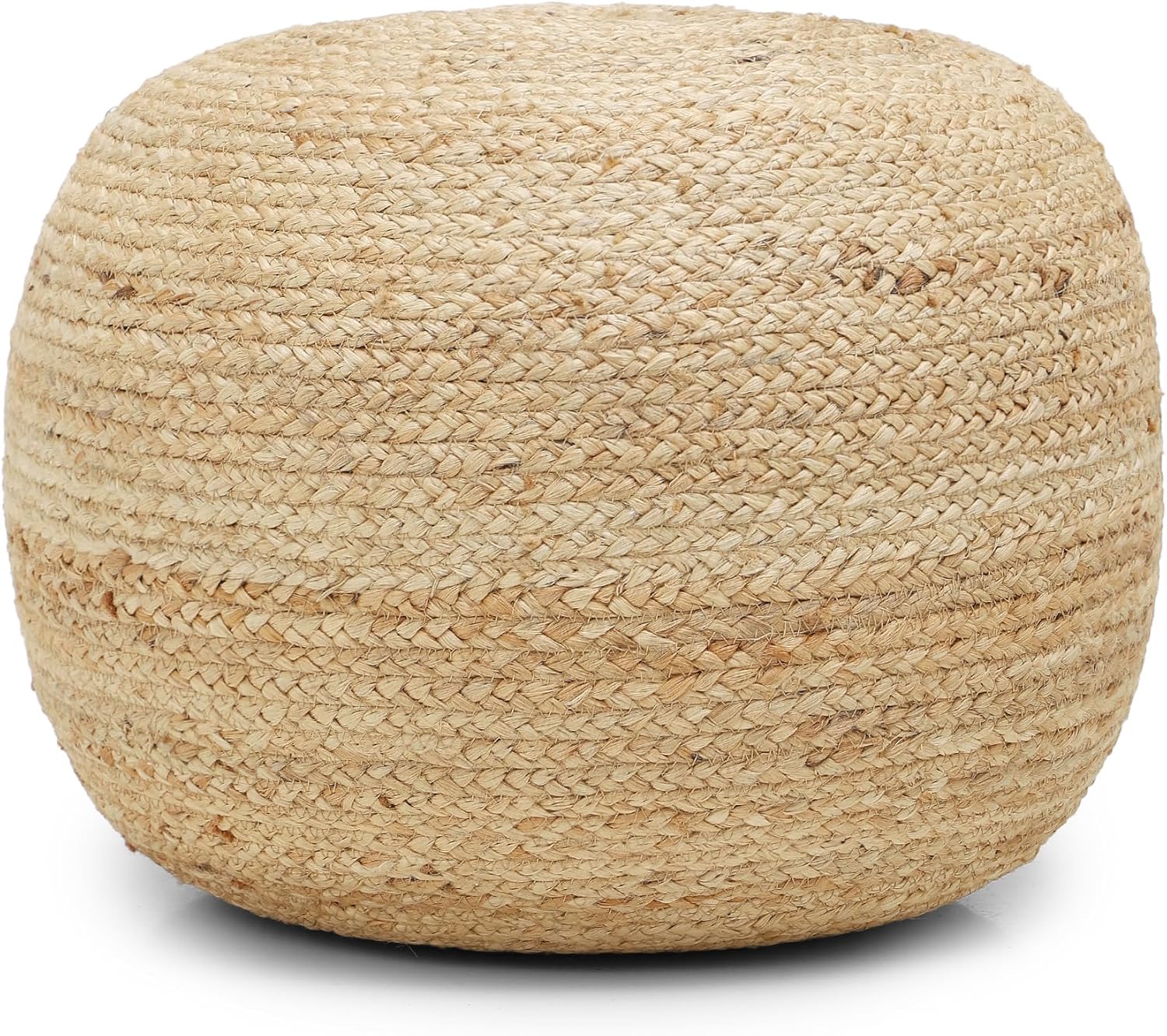 REDEARTH · Jute Circular Jute Pouf Ottoman - Braided Pouffe Accent Sitting Round Footrest for