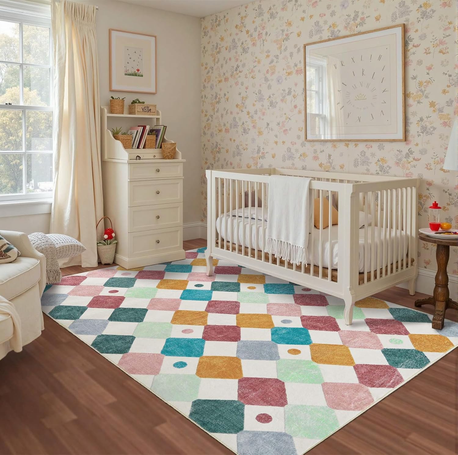 jinchan Area Rug 5x7 Kids Washable Indoor Floor Cover Non-Slip Modern Soft Rug Elementary School