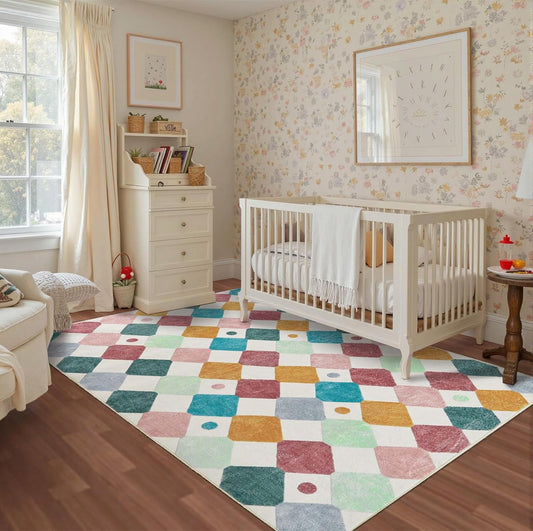 jinchan Area Rug 5x7 Kids Washable Indoor Floor Cover Non-Slip Modern Soft Rug Elementary School