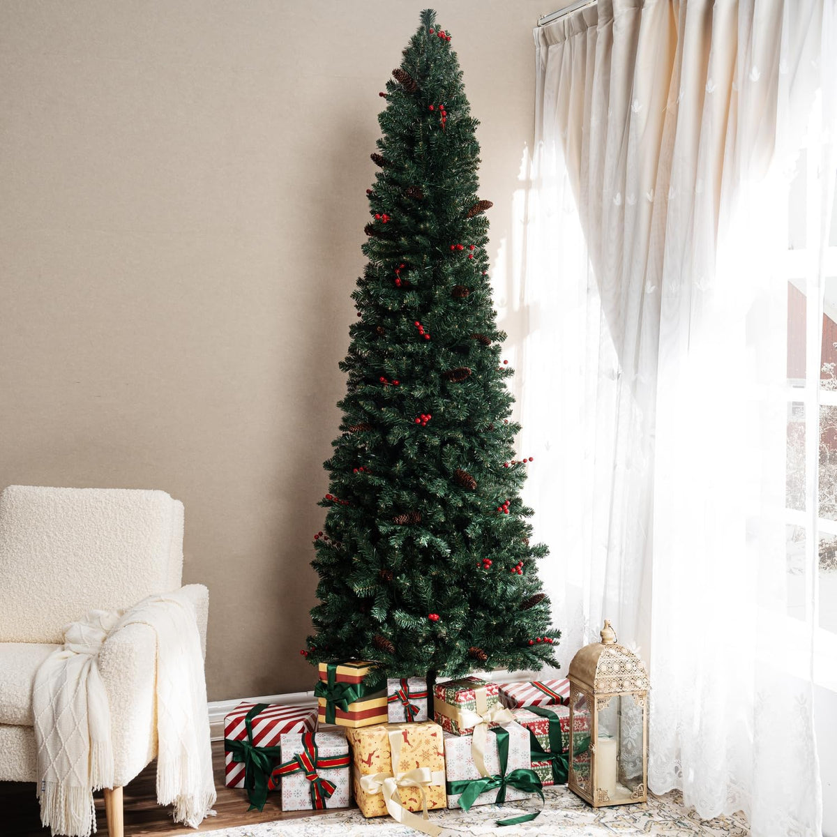 Belen Pencil Christmas Tree Green/6.5ft