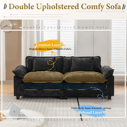 URRED Modular Sectional Sofa Comfy Cloud Couch, Modern Chenille Sofa Sleeper Deep Seat Couches with