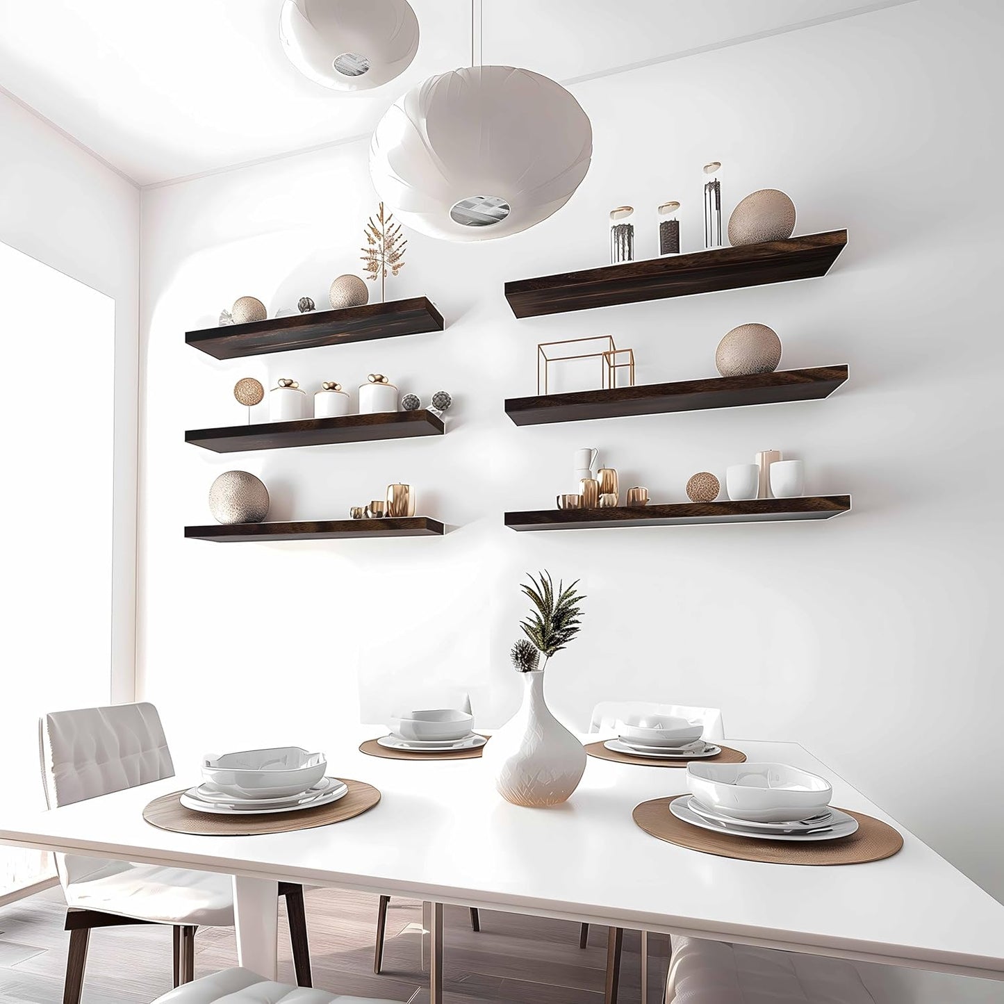 Wood Floating Shelves for Wall Decor, Rustic Wall Shelves for Bedroom Bathroom Kitchen Living Room
