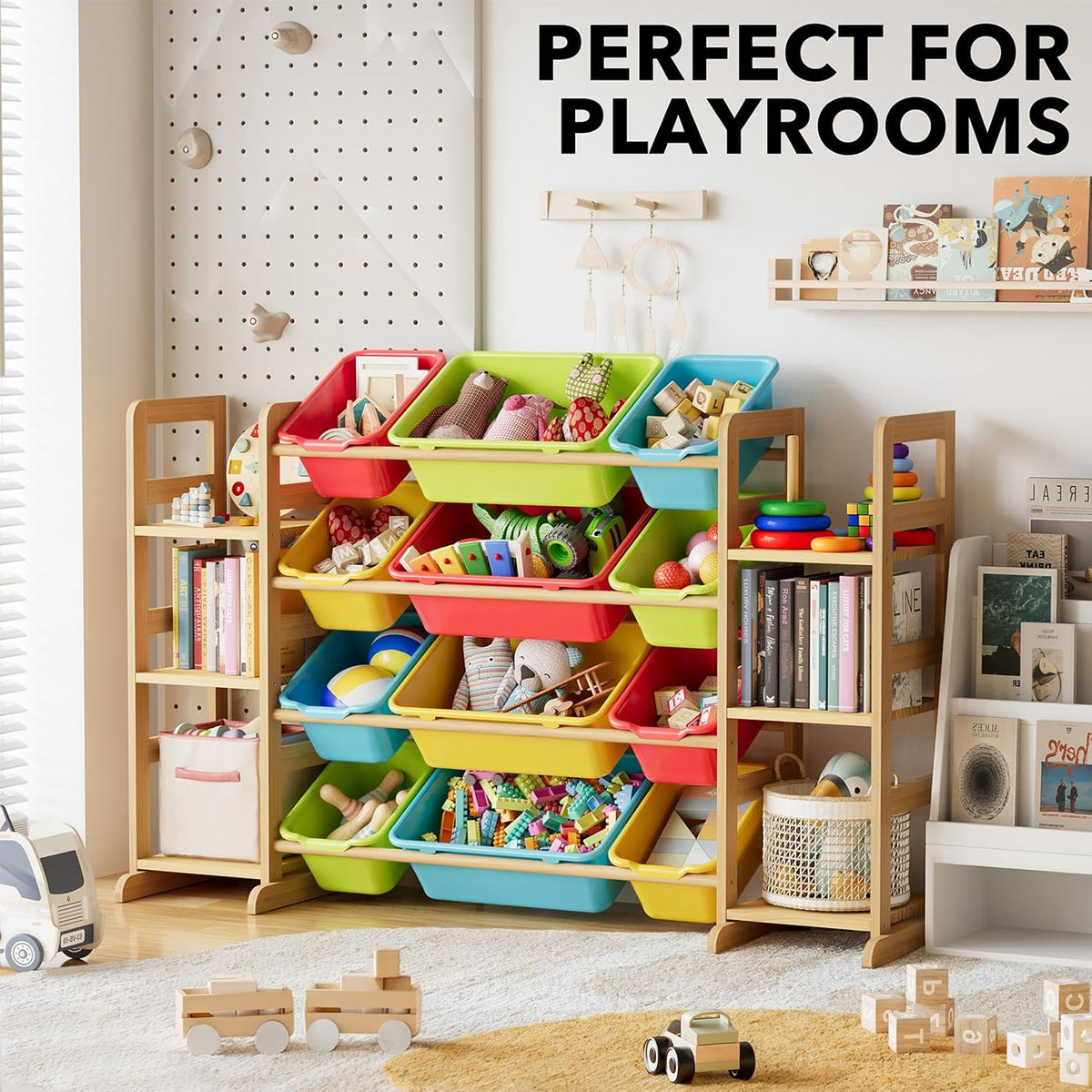 SpaceAid Toy Storage Organizer with 6 Shelves and 12 Bins, Toy Organizers Storage Bookshelf, Kids