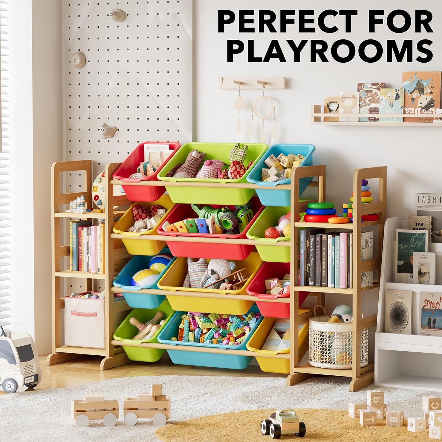 SpaceAid Toy Storage Organizer with 6 Shelves and 12 Bins, Toy Organizers Storage Bookshelf, Kids