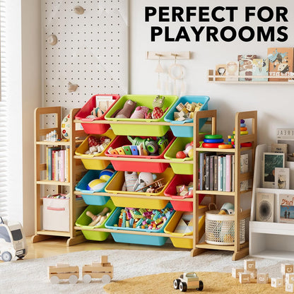 SpaceAid Toy Storage Organizer with 6 Shelves and 12 Bins, Toy Organizers Storage Bookshelf, Kids