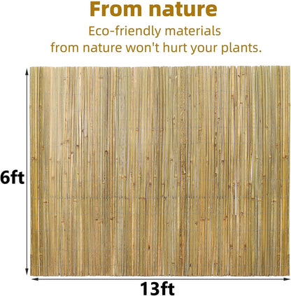 Natural Bamboo Slat Screening,6FT x 13FT Bamboo Fence Panel for Garden Privacy Fence Screen for