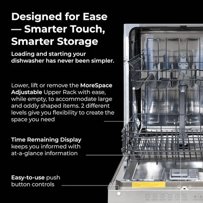 Kenmore 24" Built-in Stainless Steel Tub Dishwasher SmartWash, UltraWash, SmartDry Plus, MoreSpace