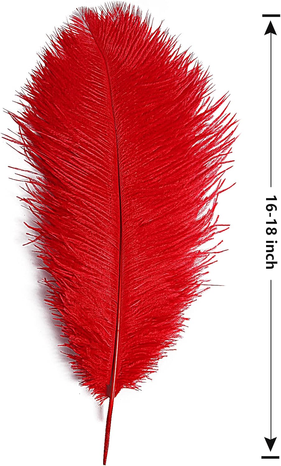 THARAHT Red Ostrich Feathers 12pcs Large Natural Bulk 16-18Inch 40cm-45cm for Wedding Party