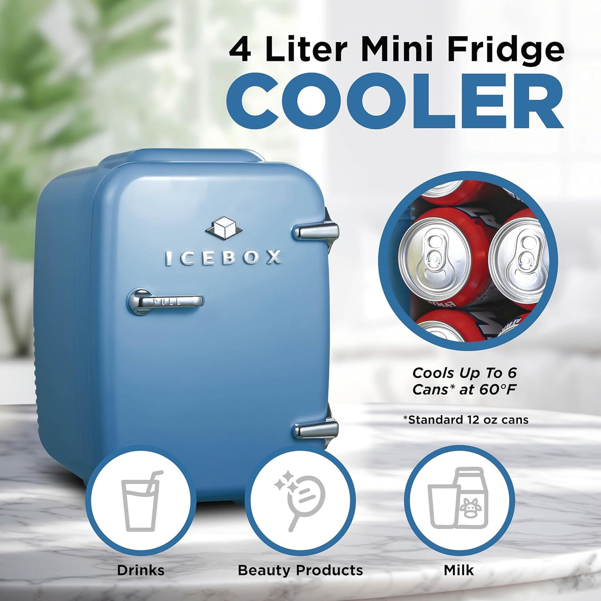 IBMF4SLT Fridge for Bedroom, Skincare, Portable Cooler & Warmer for Makeup, for Office & Home