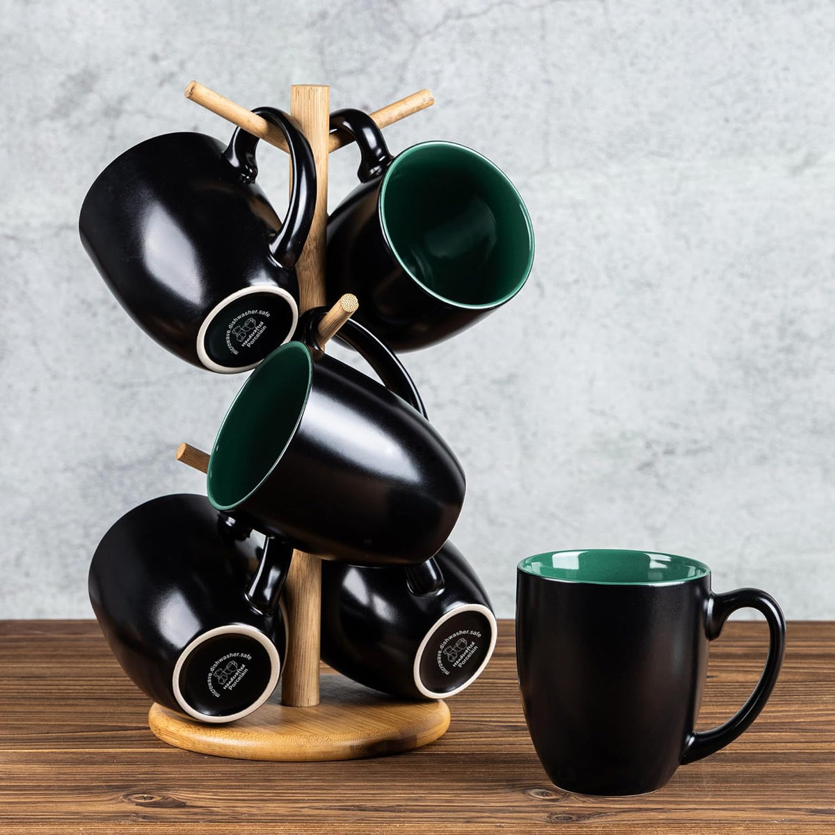 GBHOME 16oz Coffee Mugs Set of 6, Large Ceramic Coffee Mugs for Man, Woman, Dad, Mom, Modern Coffee