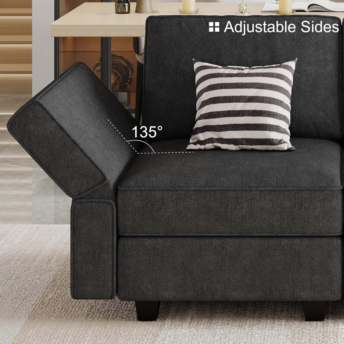 Belffin Modular Sectional Sleeper Sofa Couch with Storage Ottoman Convertible Sectional Couches for