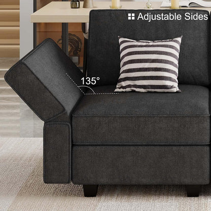 Belffin Modular Sectional Sleeper Sofa Couch with Storage Ottoman Convertible Sectional Couches for